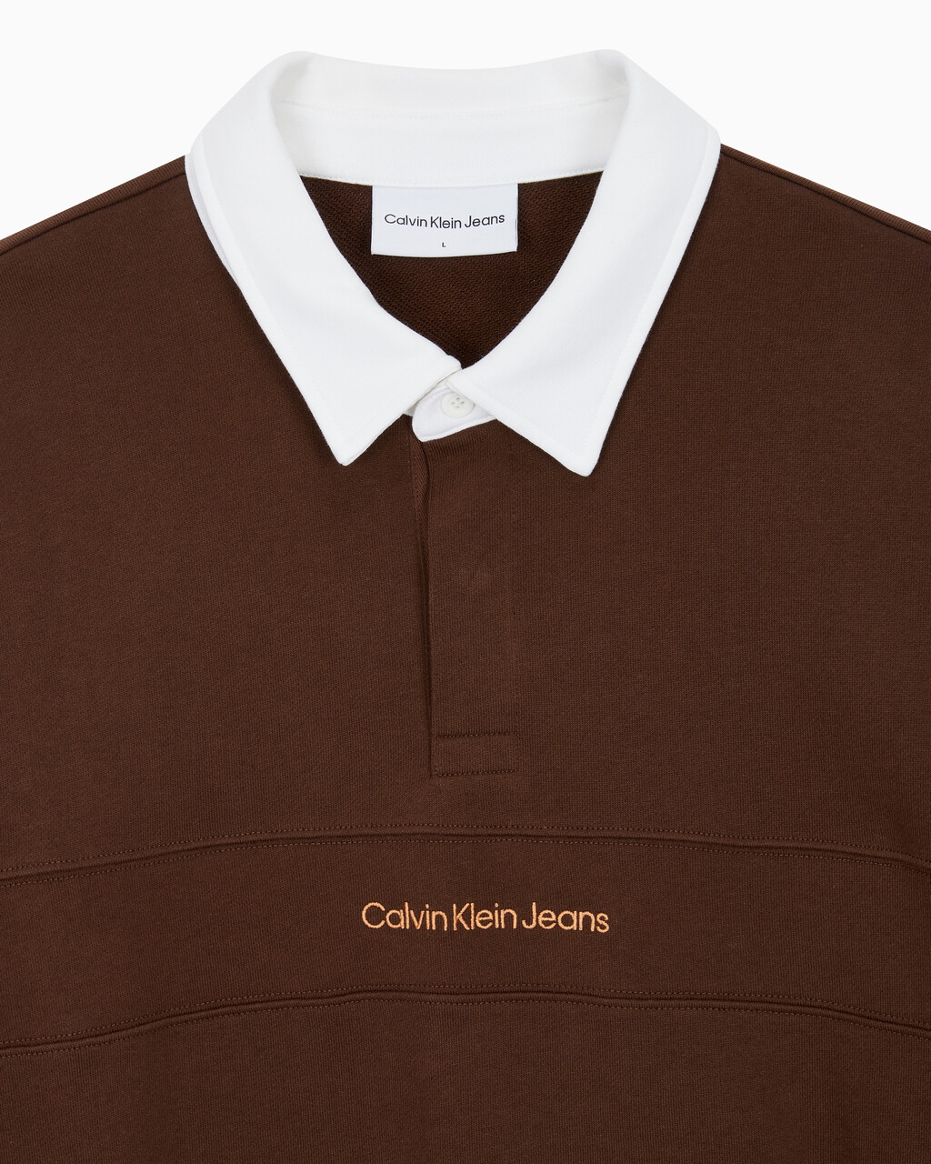 Buy 남성 롱슬리브 럭비 탑 in color DARK BROWN