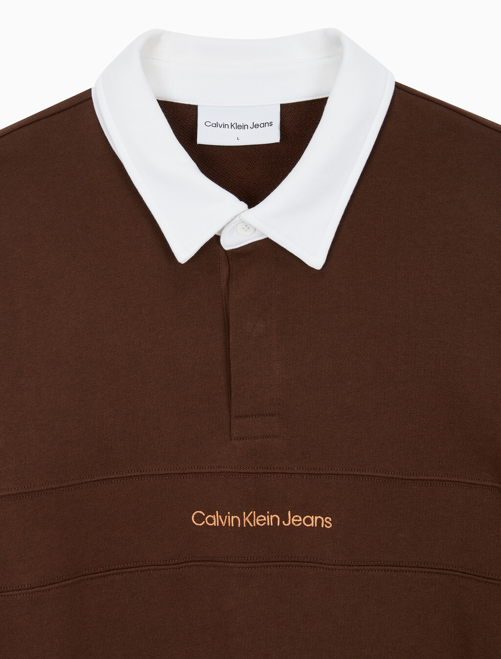 Buy 남성 롱슬리브 럭비 탑 in color DARK BROWN