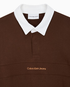Buy 남성 롱슬리브 럭비 탑 in color DARK BROWN
