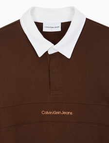 Buy 남성 롱슬리브 럭비 탑 in color DARK BROWN