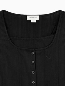Buy 여성 2 IN 1 립 크롭 슬림 가디건 in color CK BLACK