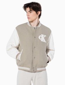 Buy 남성 바시티 봄버 자켓 in color BEIGE