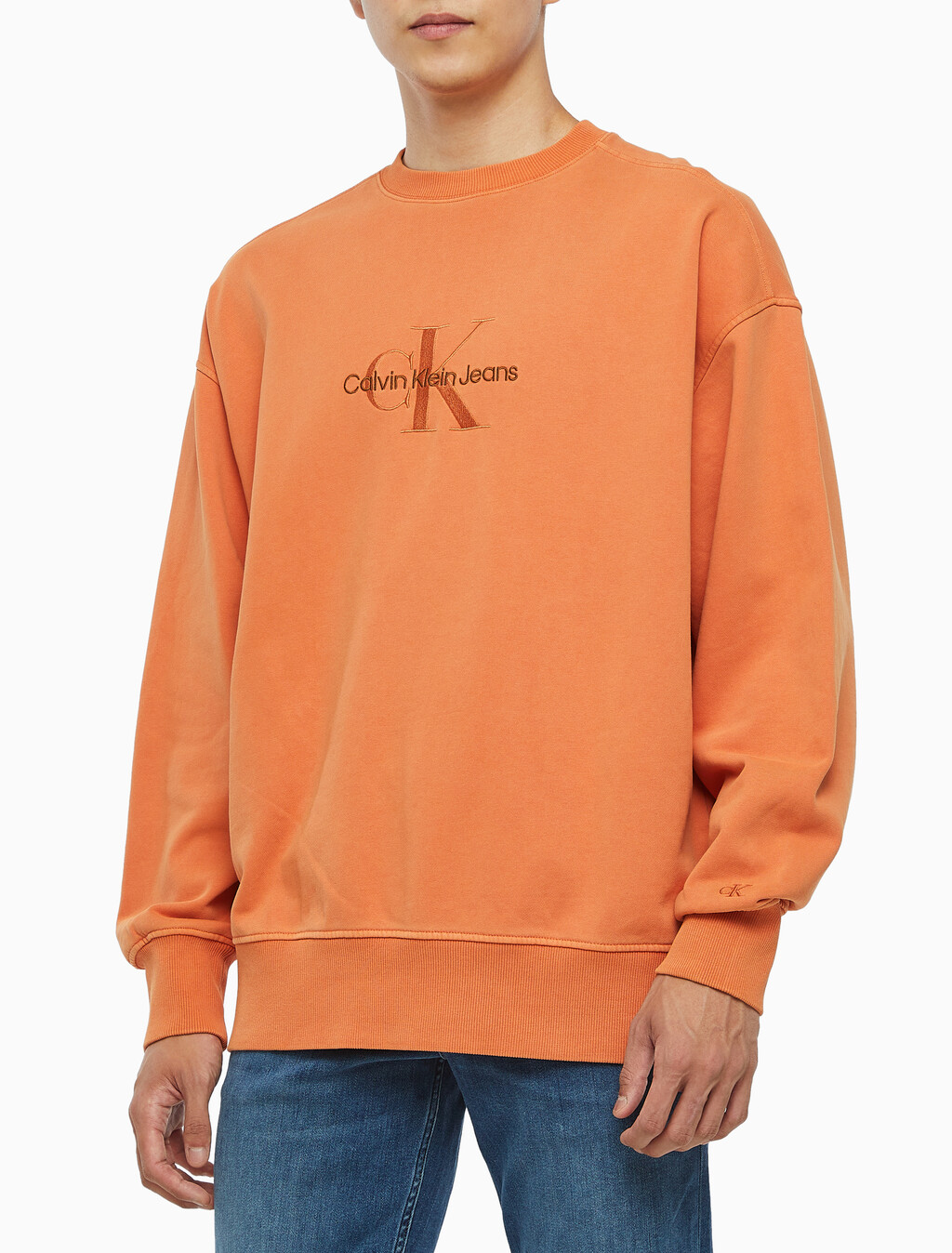 Buy 남성 모노로고 내츄럴 크루넥 in color ORANGE