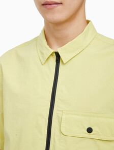 Buy 남성 포플린 집업 반팔셔츠 in color YELLOW SAND