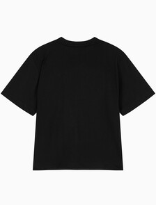 Buy 여성 릴렉스드 스탠다드로고 크루넥 반팔 티셔츠 in color BLACK