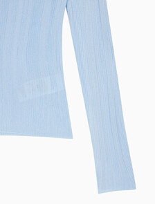 Buy 여성 샤이니 비스코스 립 가디건 in color COOL BLUE