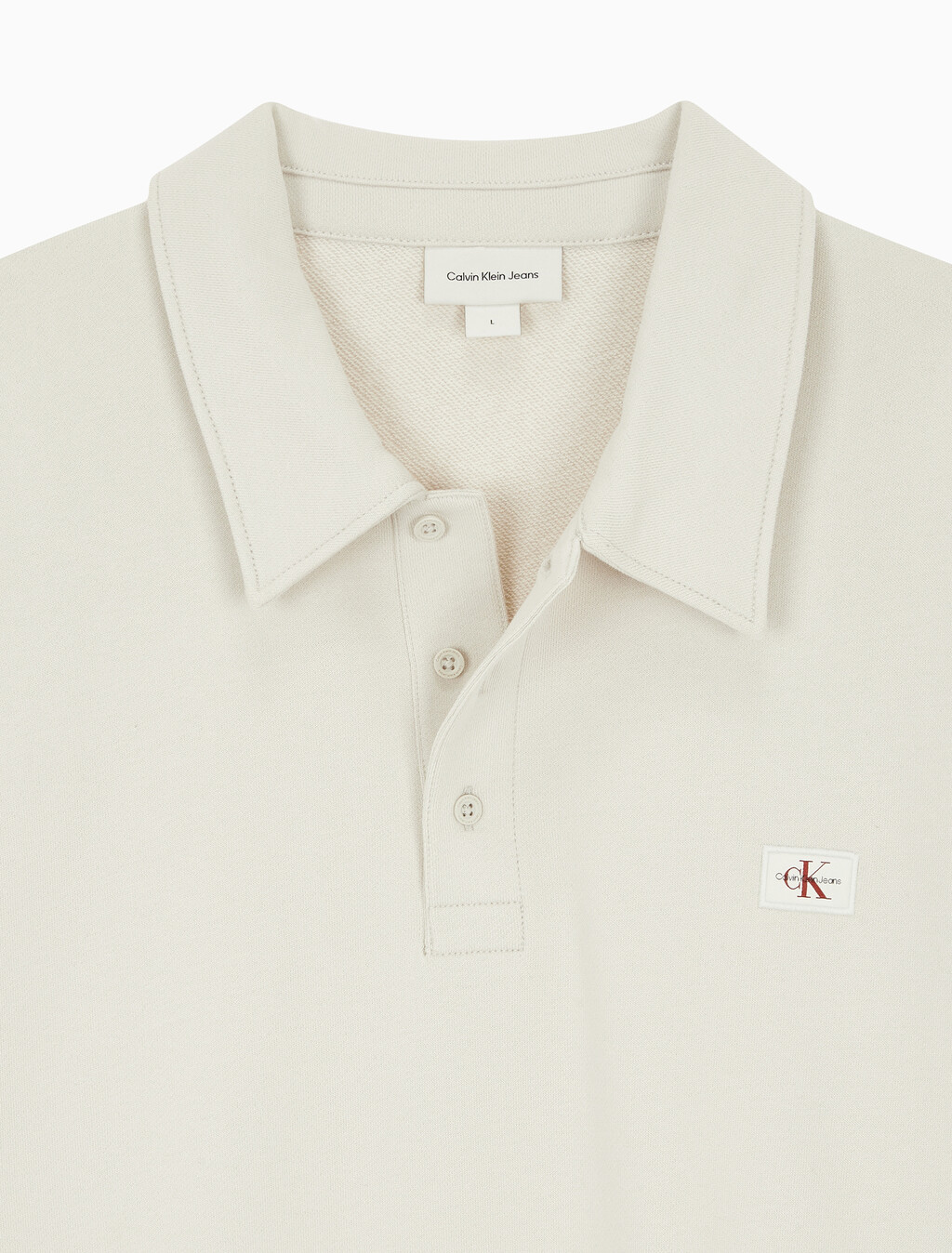 Buy 남성 릴렉스핏 하프 버튼 럭비 스웻셔츠 in color LIGHT BEIGE