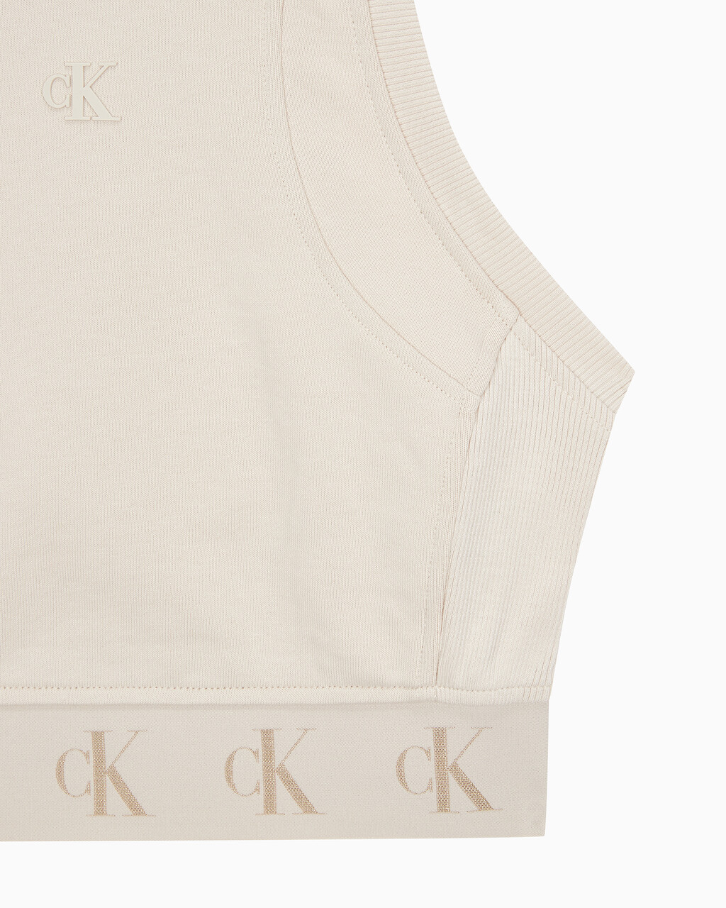Buy 여성 리피트 크롭 로고 탱크 탑 in color CLASSIC BEIGE