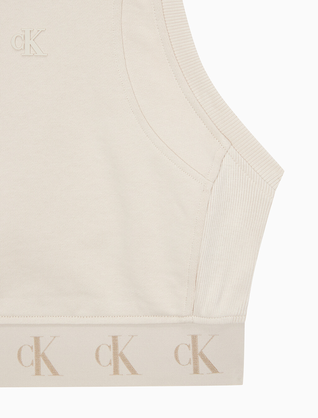 Buy 여성 리피트 크롭 로고 탱크 탑 in color CLASSIC BEIGE