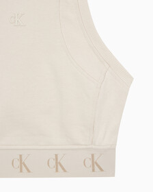 Buy 여성 리피트 크롭 로고 탱크 탑 in color CLASSIC BEIGE