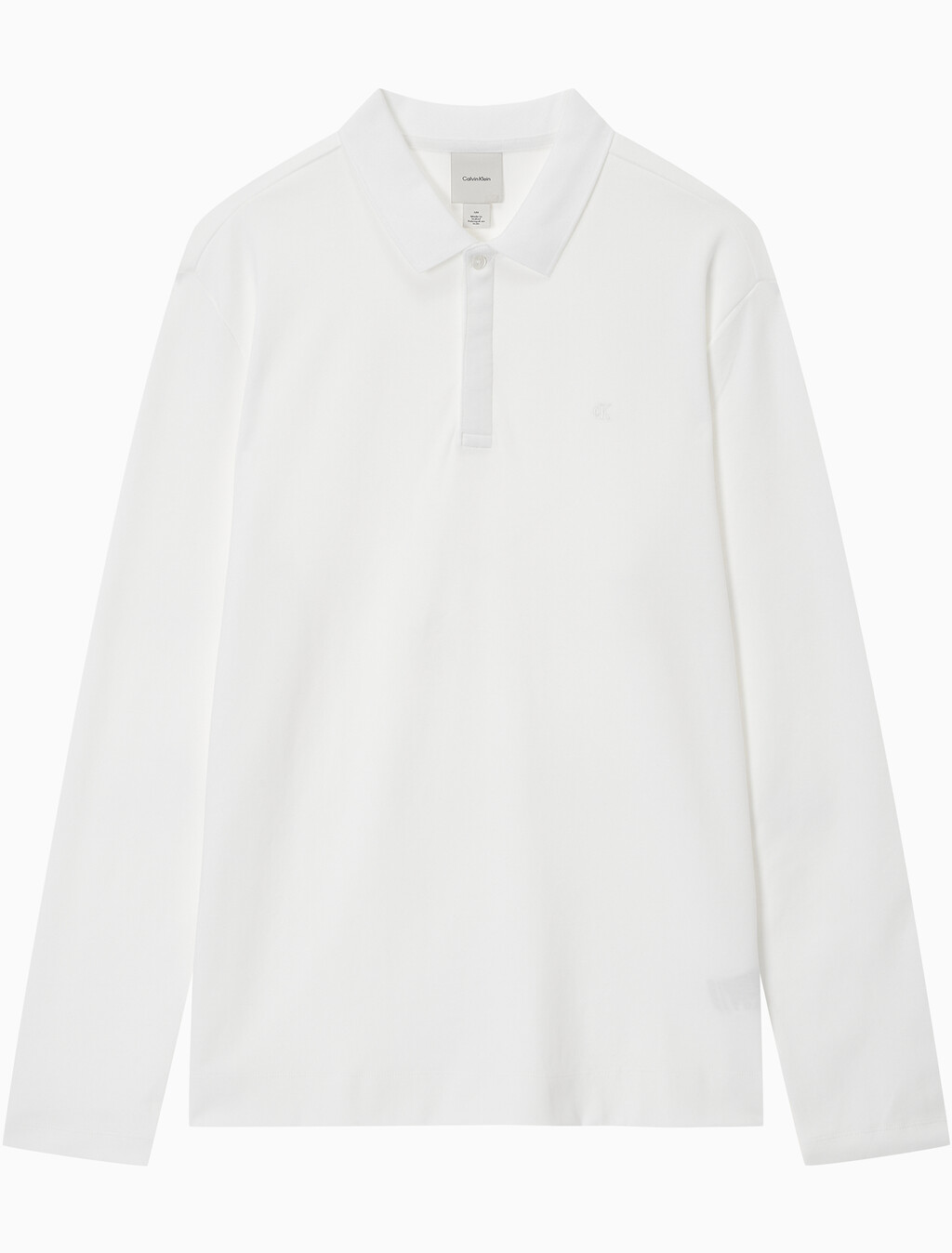 Buy 남성 를래식 핏 럭스 코튼 인터락 폴로 긴팔 티셔츠 in color BRIGHT WHITE