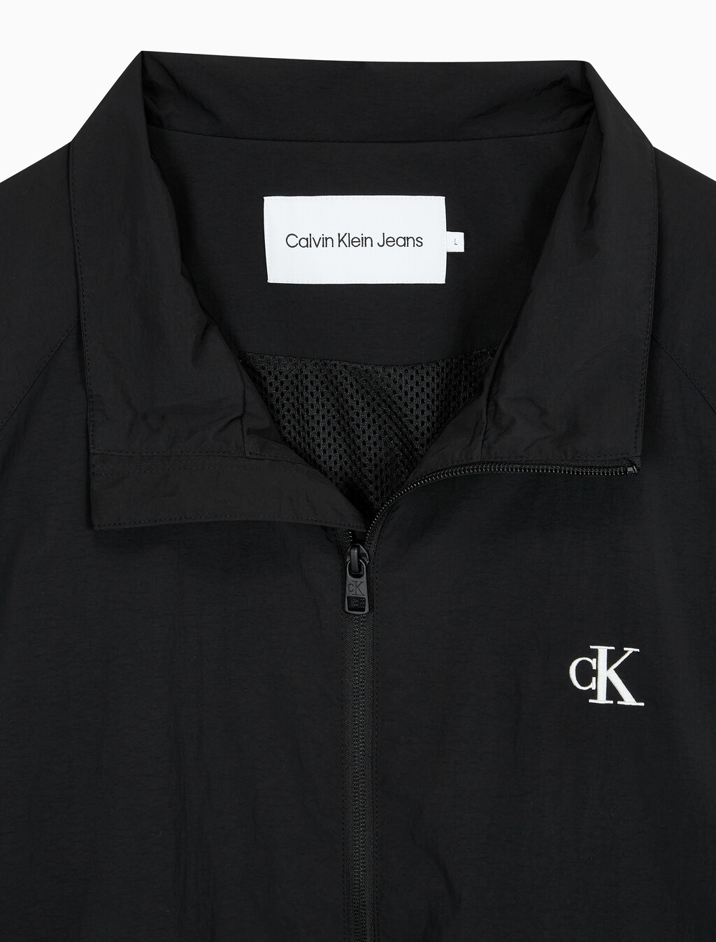 Buy 남성 에센셜 스탠드 카라 집업 자켓 in color CK BLACK