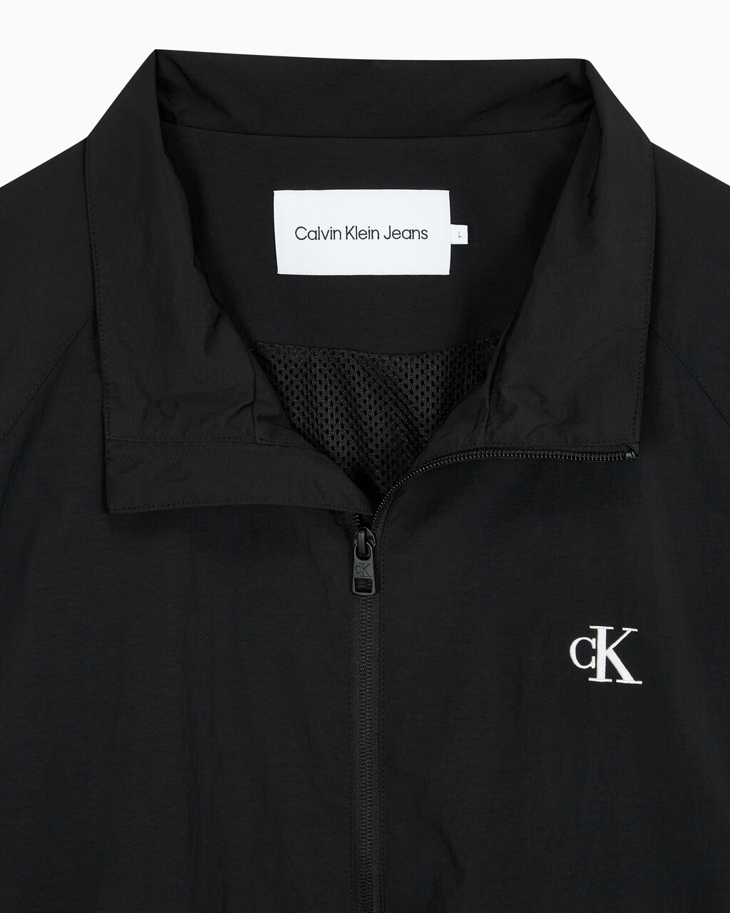 Buy 남성 에센셜 스탠드 카라 집업 자켓 in color CK BLACK