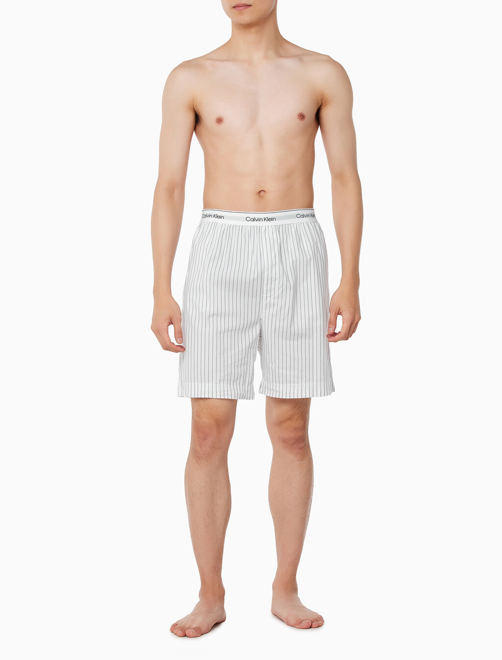 Buy 남성 코튼 코플린 슬립 쇼츠 in color STEADY STRIPE GRISAILLE