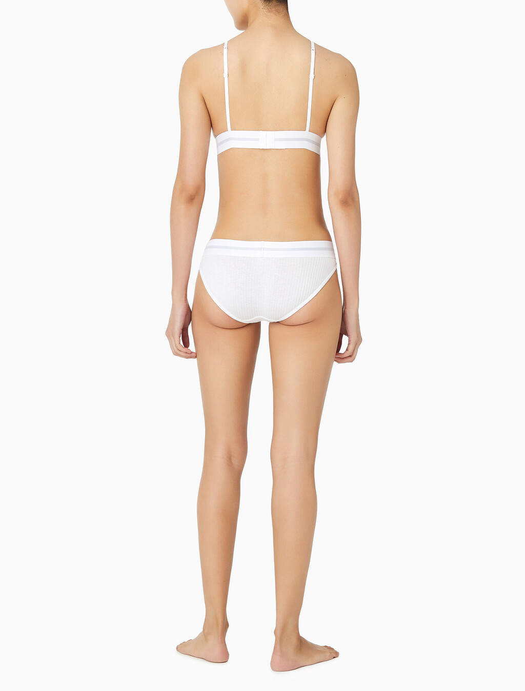 Buy 여성 코튼 모달 스트레치 립 AF 비키니 in color WHITE