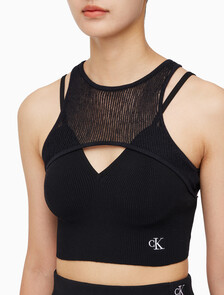 Buy 여성 플레이온 레이어 니트 탱크 in color CK BLACK