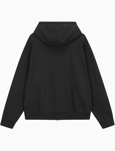 Buy 남녀공용 릴렉스핏 모노그램 집업 후디 in color CK BLACK
