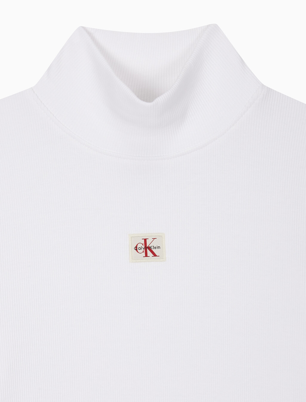 Buy 여성 L/S 우븐 라벨 터틀넥 티셔츠 in color BRILLIANT WHITE