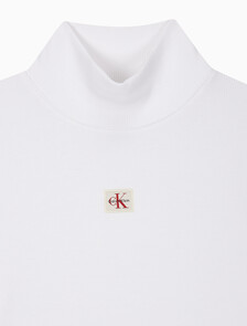 Buy 여성 L/S 우븐 라벨 터틀넥 티셔츠 in color BRILLIANT WHITE