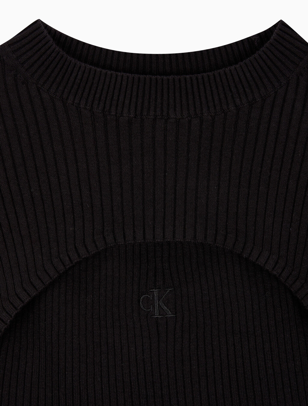 Buy 여성 3 IN 1 립 반팔 스웨터 in color CK BLACK
