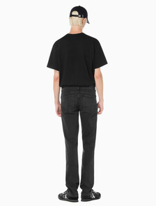 Buy 남성 바디핏 블랙 이탈리안 데님 in color WASHED BLACK LOGO LACE