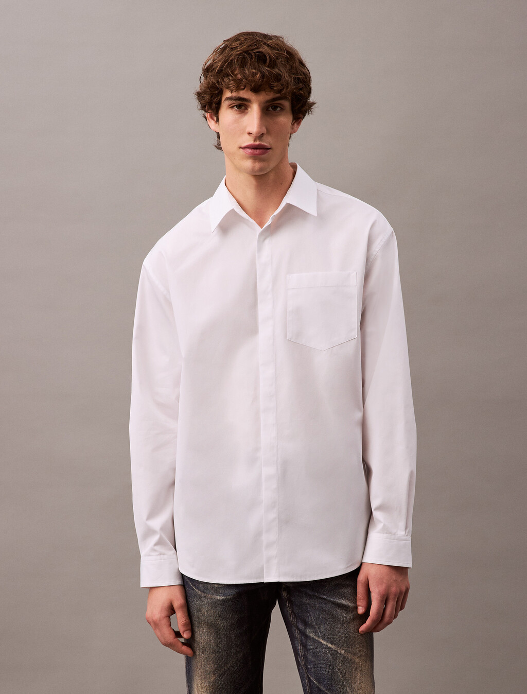 Buy 남성 롱슬리브 클래식 코튼 셔츠 in color BRILLIANT WHITE