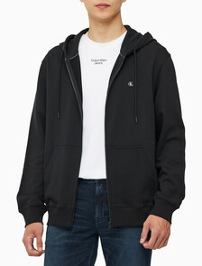 Buy 남성 릴렉스핏 CK 뱃지 로고 집업 후디 in color CK BLACK