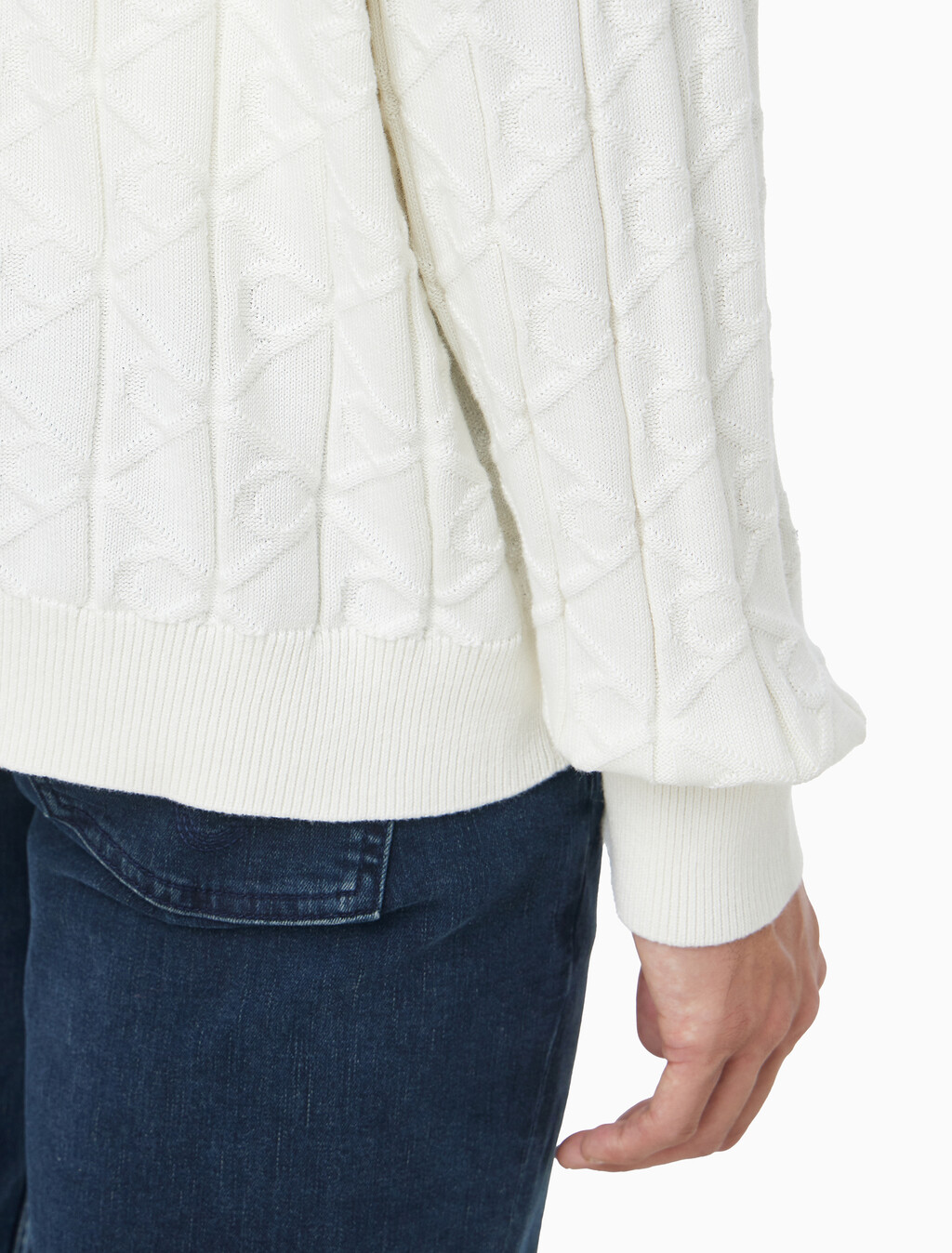 Buy 남성 이지 AOP 코튼 가디건 스웨터 in color TOFU