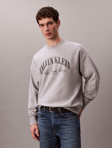 Buy 프리미엄 테리 캘빈 크루넥 스웻셔츠 in color HEROIC GREY HEATHER