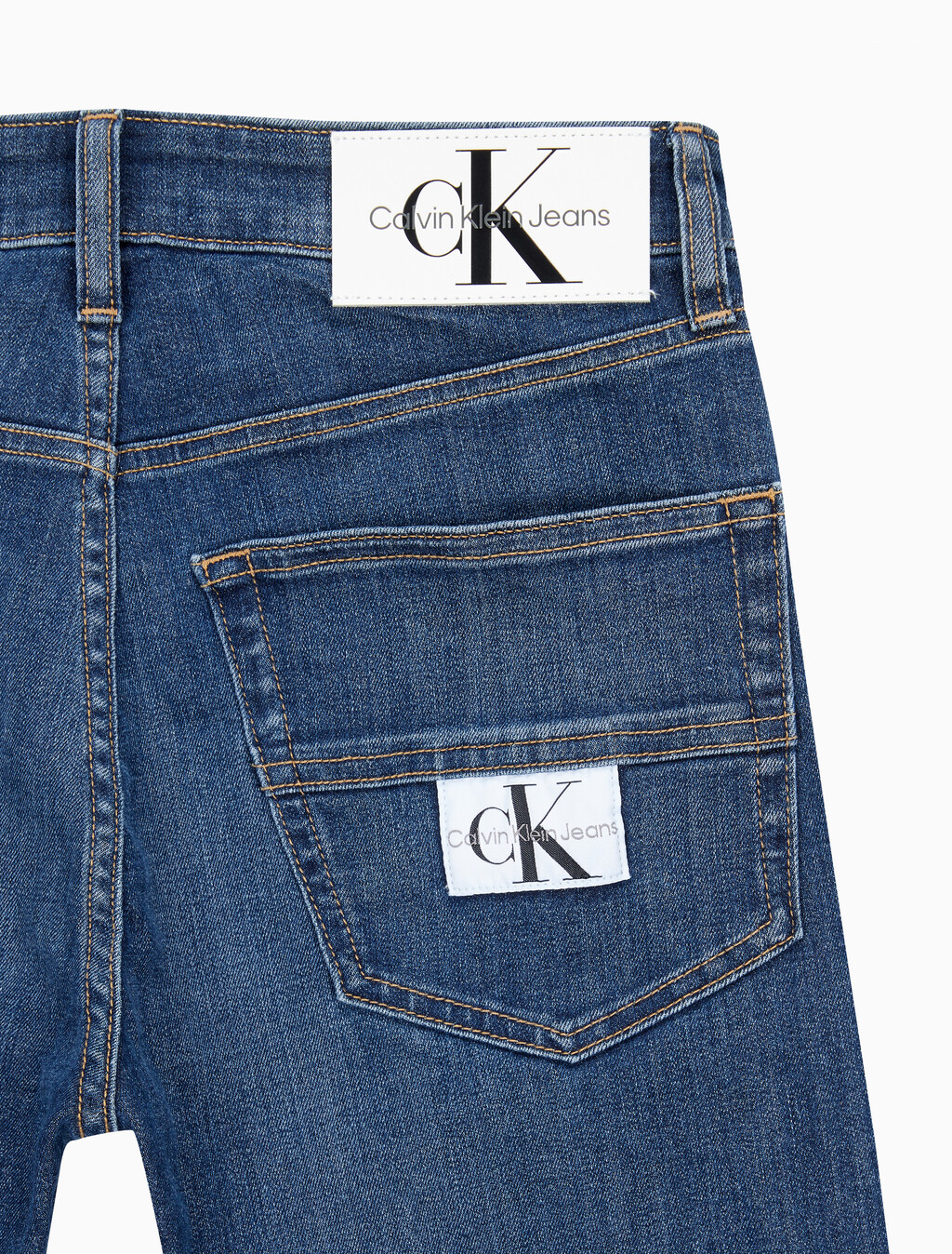 Buy 남성 슬림 스트레이트핏 다크 블루 크롭 데님 in color BLUE BLACK HANGER LOOP