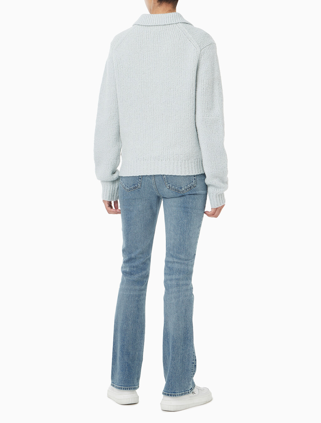Buy 여성 L/S 부클레 폴로 in color light blue