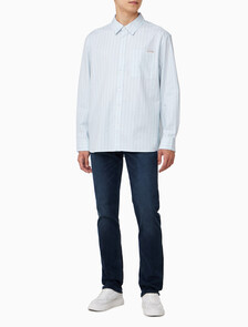 Buy 남성 릴렉스핏 옥스포드 스트라이프 셔츠 in color LIGHT BLUE