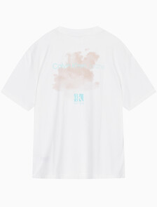 Buy 남녀공용 디퓨즈 그래픽 반팔 티셔츠 in color BRIGHT WHITE