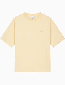 Buy 남성 릴렉스핏 탑스티치 패치 로고 반팔 티셔츠 in color SUNLIGHT