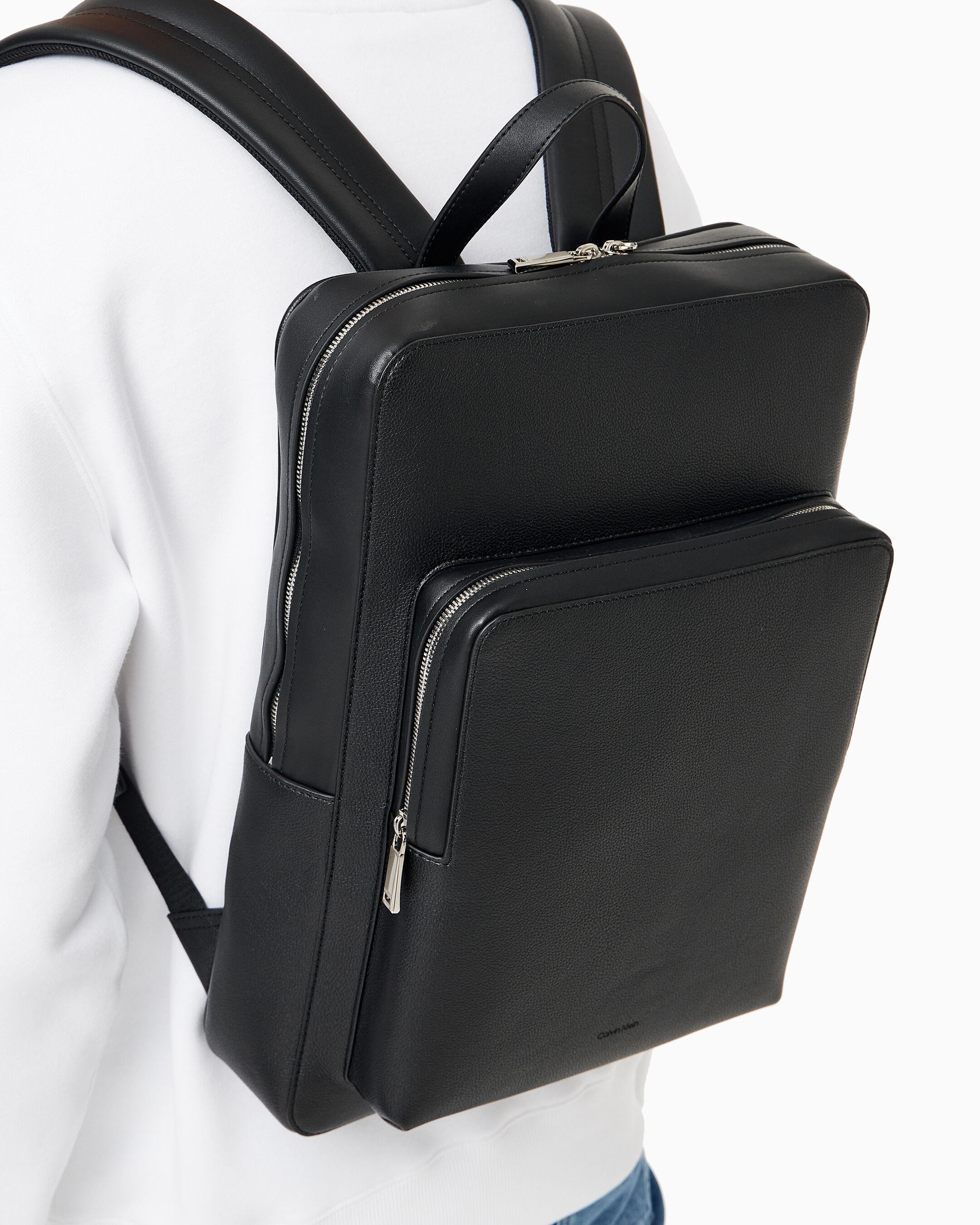 バックパック・リュック Men's CK Micro Pebble Slim Backpack 4D3005GUB1 남성 CK 마이크로 페블 슬림 백팩 | black | Calvin Klein Korea