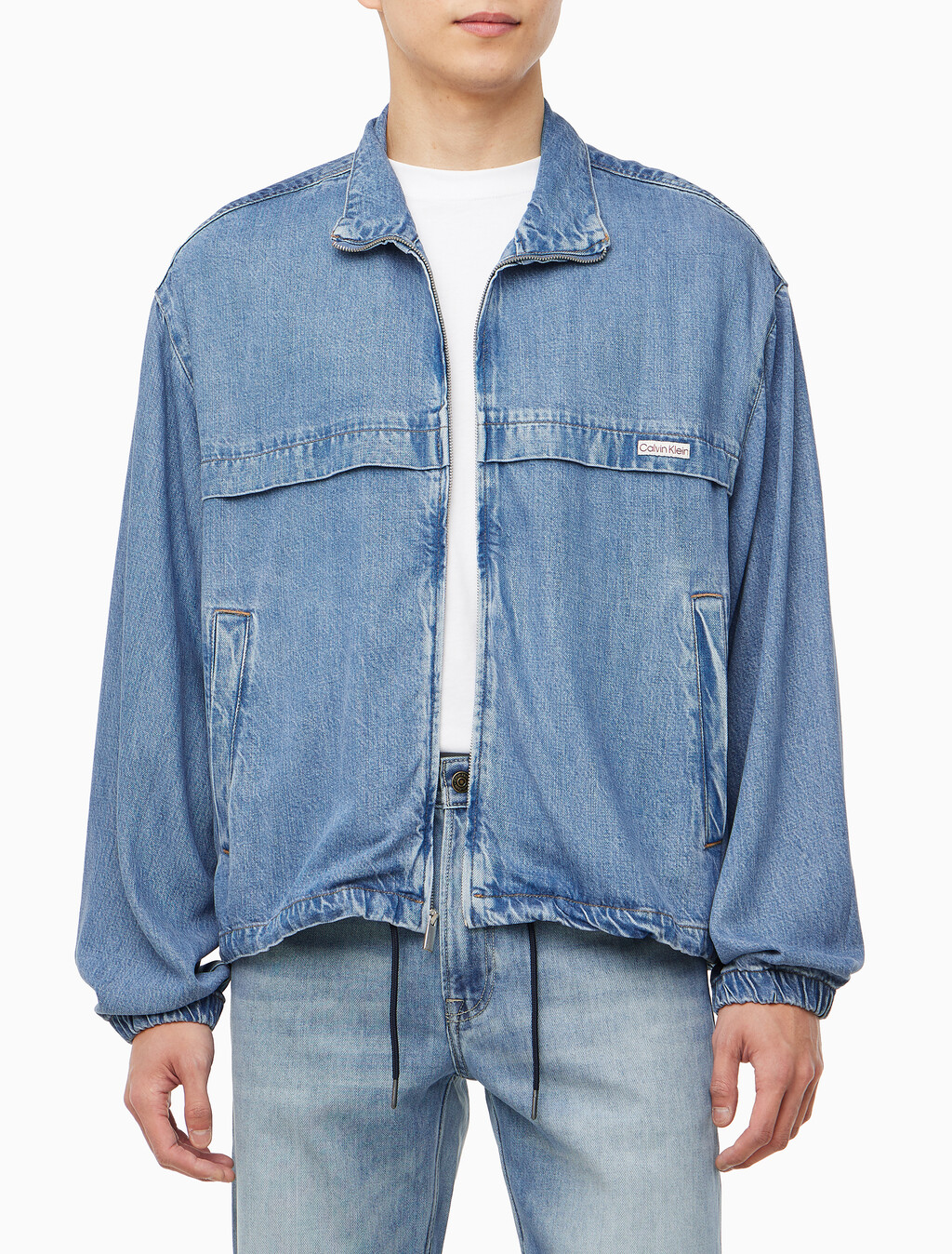 Buy 남성 레귤러핏 블루 데님 윈드 브레이커 자켓 in color BLUE RETROGRADE