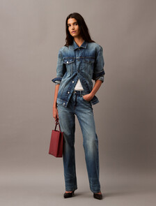 Buy 여성 재패니즈 셀비지 루즈핏 인디고 진 in color ALLOY INDIGO