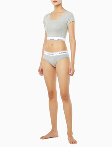 Buy 여성 모던 코튼 티셔츠 아웃푸쉬 브라렛 in color GREY HEATHER