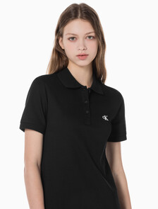 Buy 여성 CK 로고 폴로 반팔 원피스 in color CK BLACK