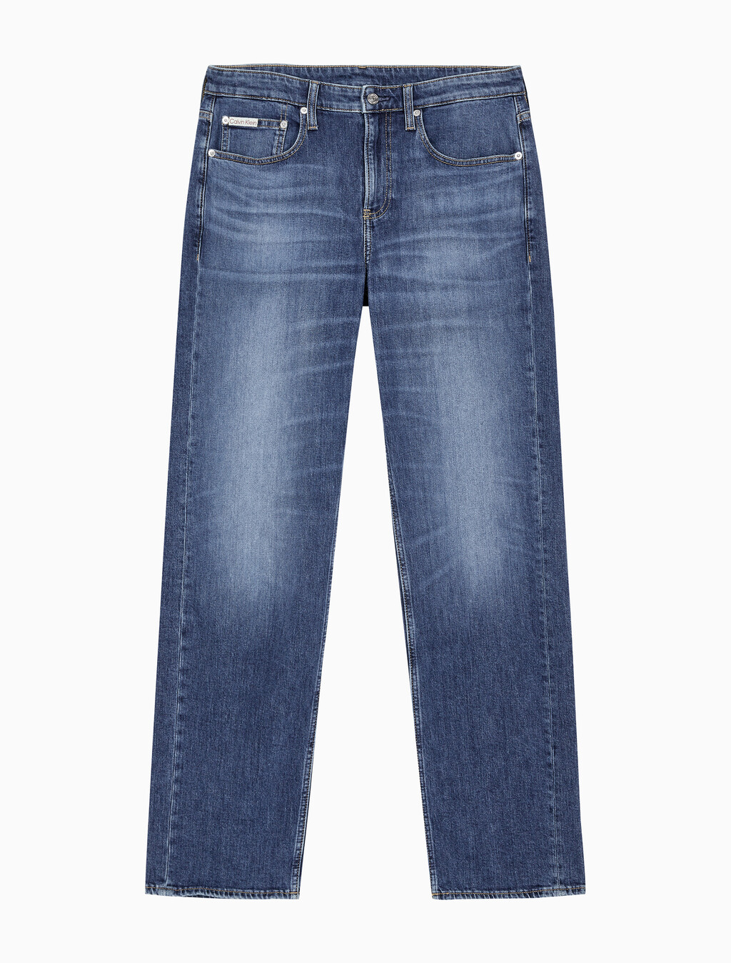 Buy 남성 90's 스트레이트핏 미드블루 데님 in color MID BLUE BACK EMBRO