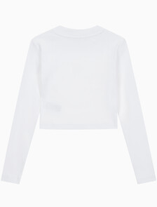 Buy 여성 롱슬리브 모노그램 베이비 티 in color BRIGHT WHITE