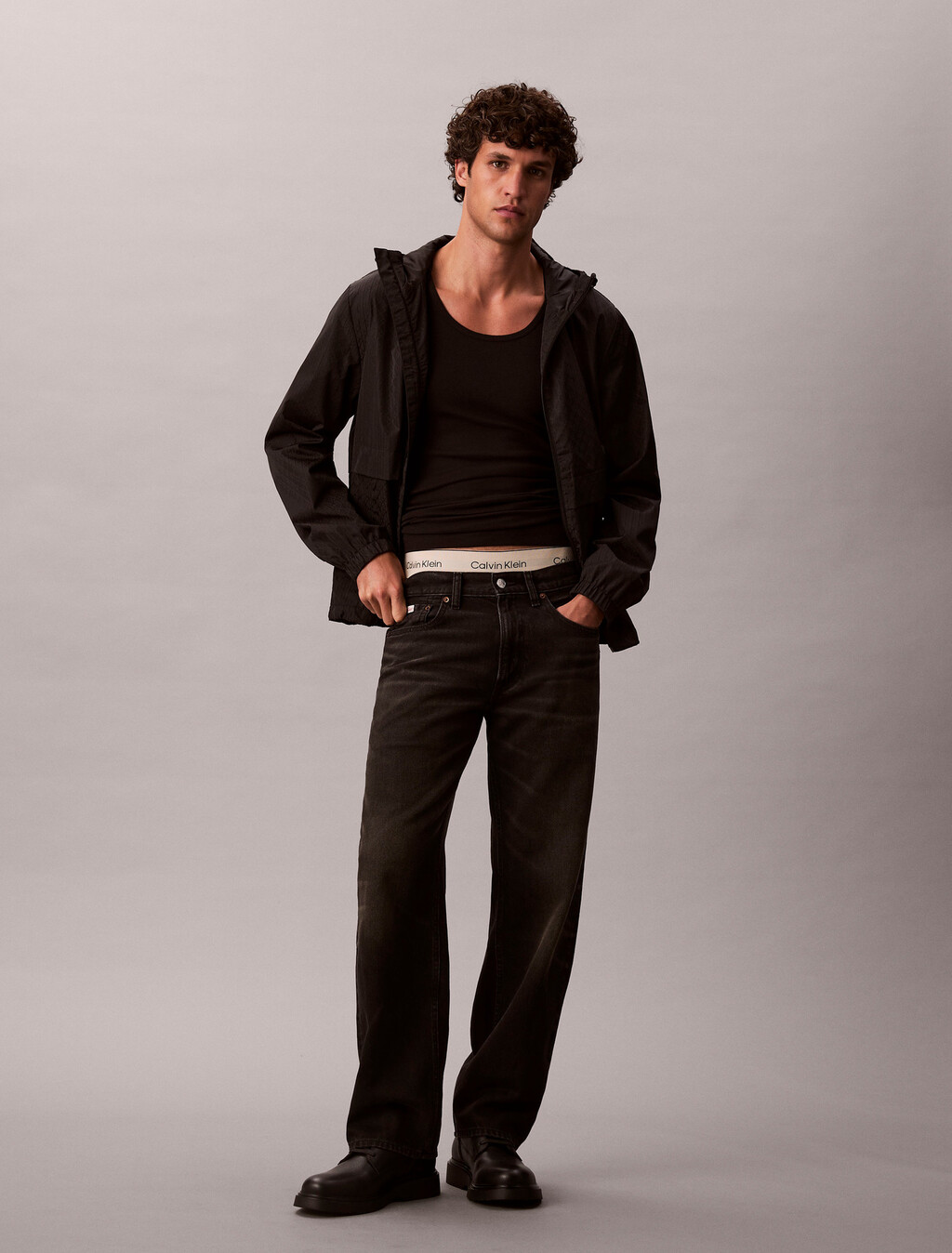 Buy 남성 AOP 나일론 윈드브레이커 자켓 in color BLACK