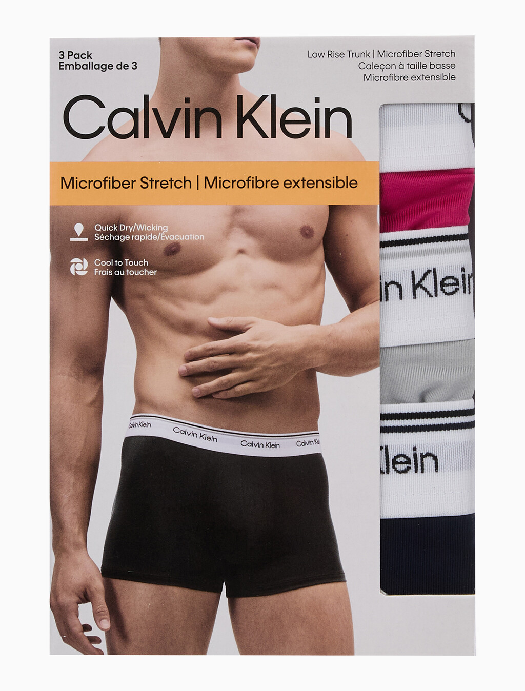 Buy 남성 마이크로파이버 스트레치 밸런스 로우 라이즈 트렁크 3PK in color Pink / Light Grey / Dark Navy