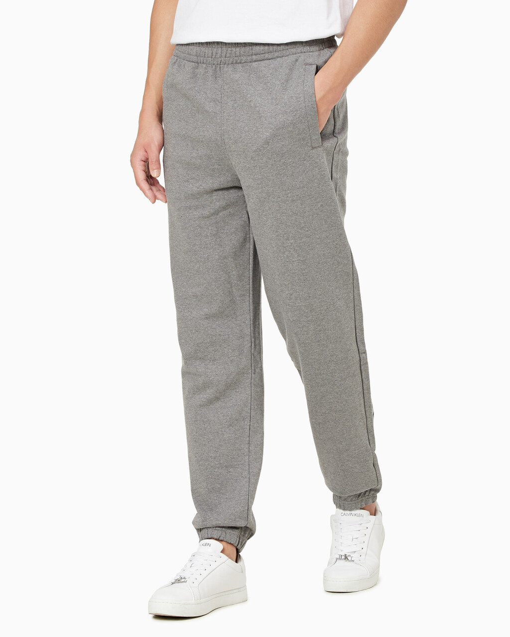 Buy 남성 스탠다드 로고 테리 조거팬츠 in color MEDIUM GREY HEATHER