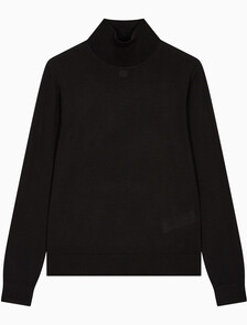 Buy 여성 롱슬리브 테크 메리노 울 터틀넥 스웨터 in color BLACK