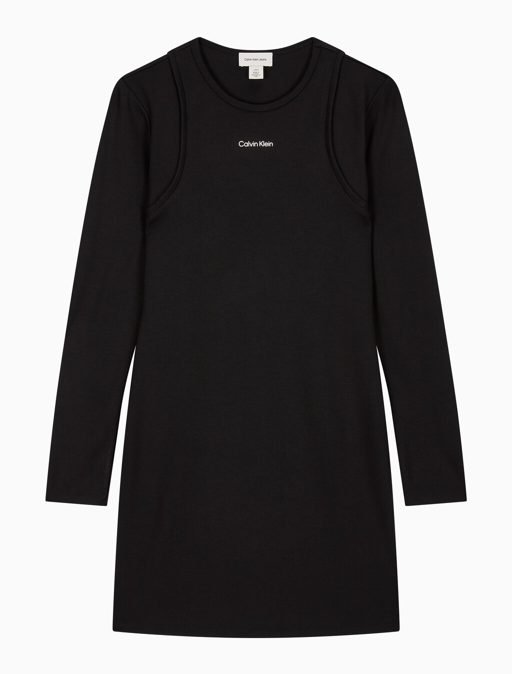 Buy 여성 인터락 미니 드레스 in color BLACK