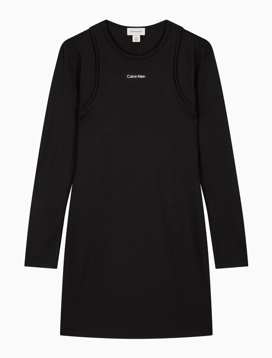 여성 인터락 미니 드레스