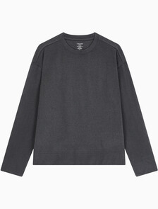 Buy 남성 플러쉬 롱 슬리브 탑 in color GREY
