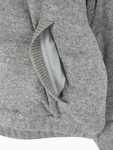 Buy 여성 크롭 니트 다운 푸퍼 in color GREY