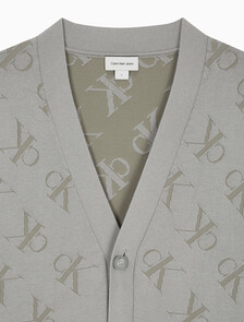 Buy 남성 릴렉스핏 AOP 캐시미어 가디건 in color KHAKI BEIGE